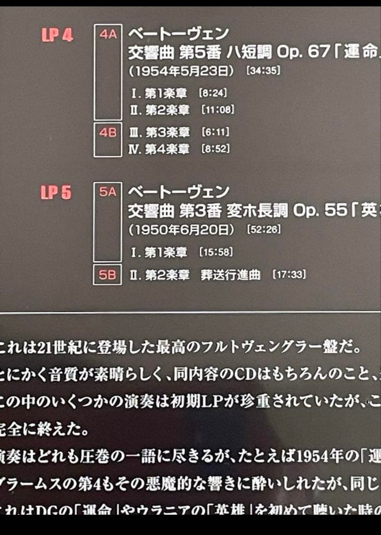 国内盤フルトヴェングラーRIAS録音LP-BOX日本語解説未開封特典付廃盤レア