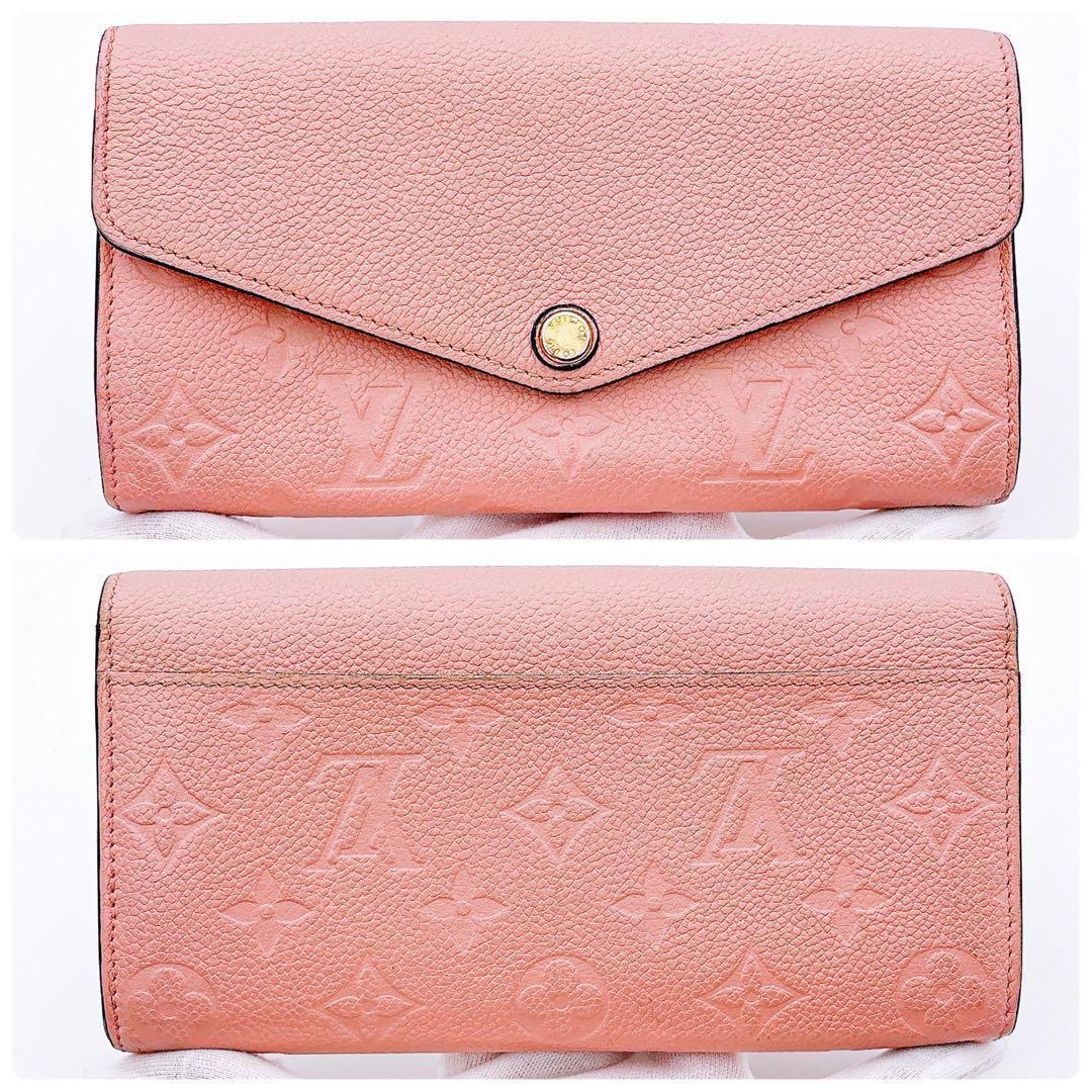 【美品】ルイヴィトン ポルトフォイユ サラ アンプラント 長財布 ピンク