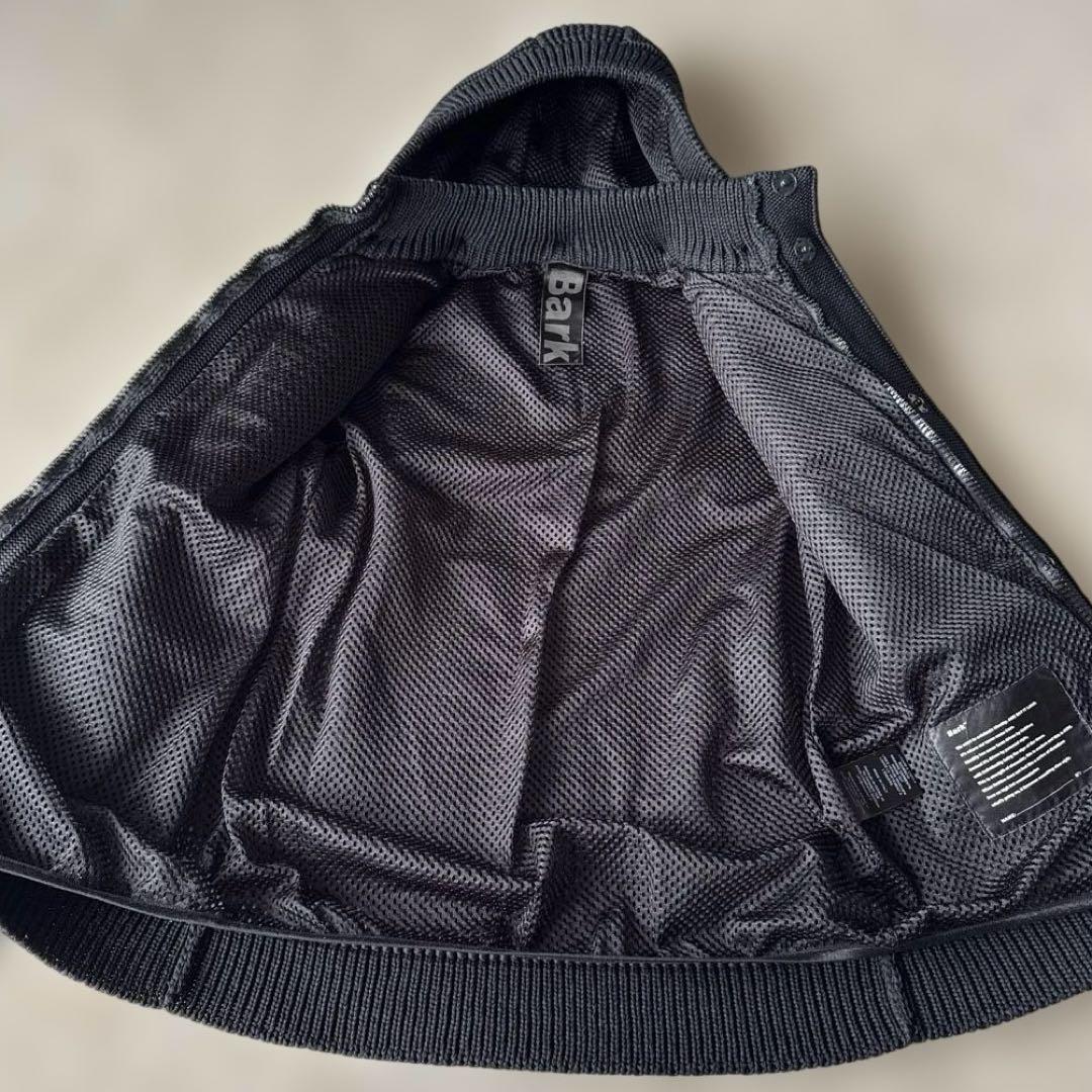 ✨美品✨バーク　ニットダッフルコート　ブラック　フード　秋冬　編み込み　2way