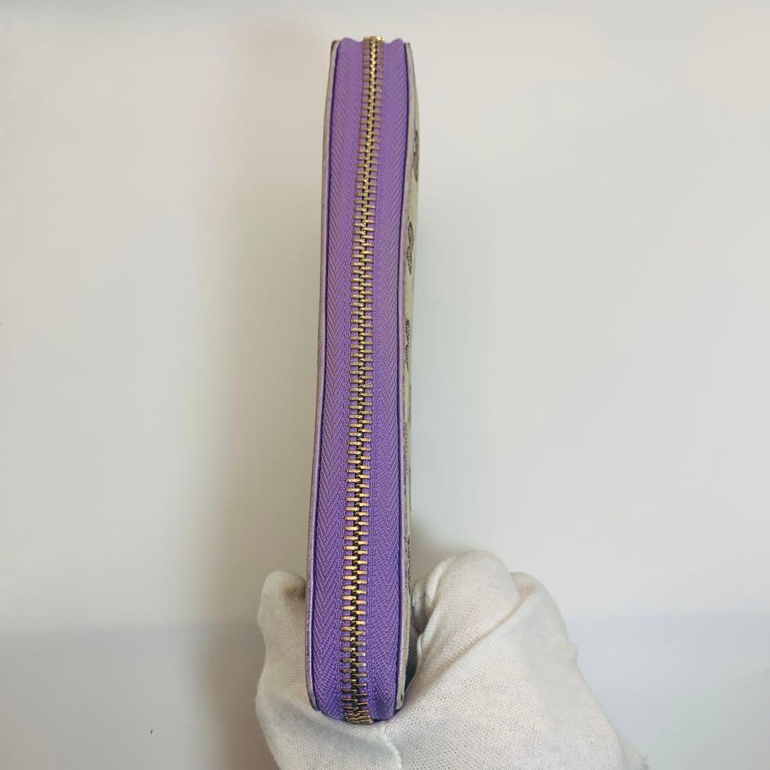 ⭐️グッチ 長財布 GGキャンバス 282477 ブラウン パープル ゴールド