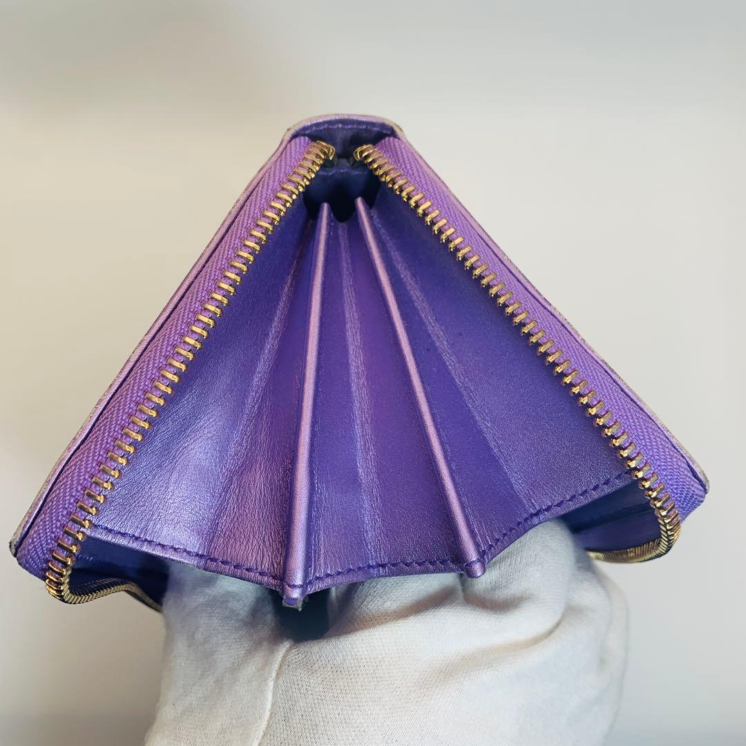 ⭐️グッチ 長財布 GGキャンバス 282477 ブラウン パープル ゴールド