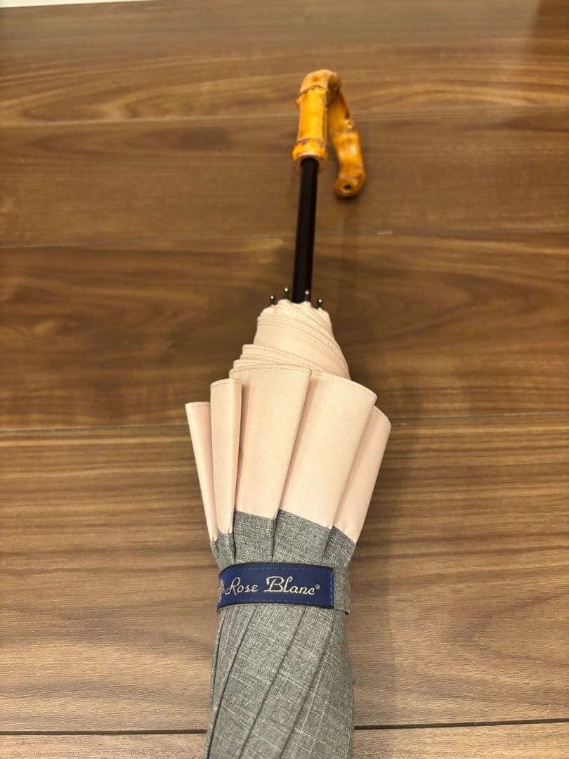 芦屋ロサブラン　ショートサイズ50cm　日傘 グレーとピンク