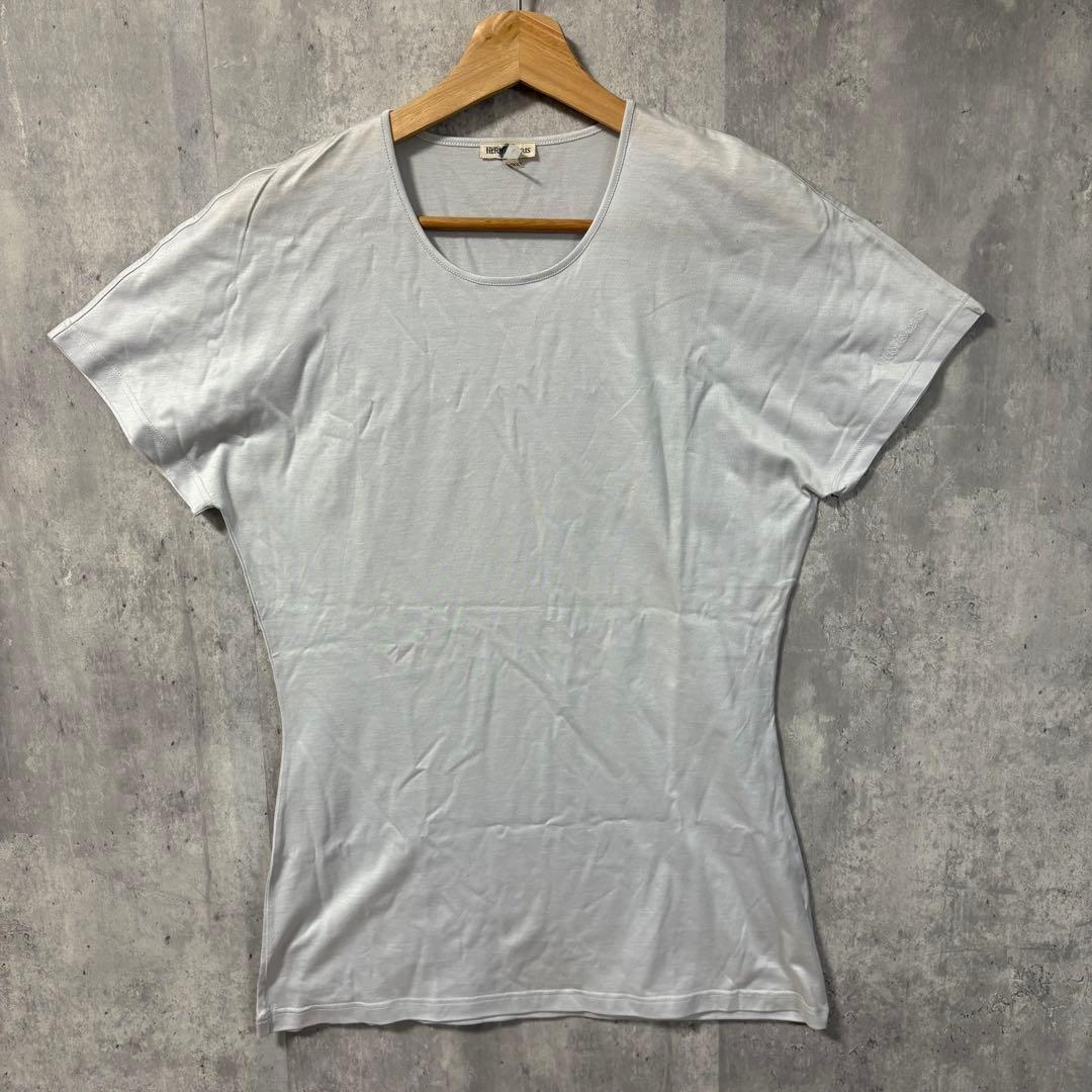 エルメス HERMÈS マルジェラ期 半袖シャツ カットソー 袖ロゴ 刺繍