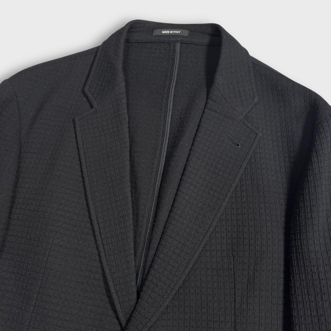 美品 XXXL アルマーニ テーラードジャケット ウール ストレッチ ブラック