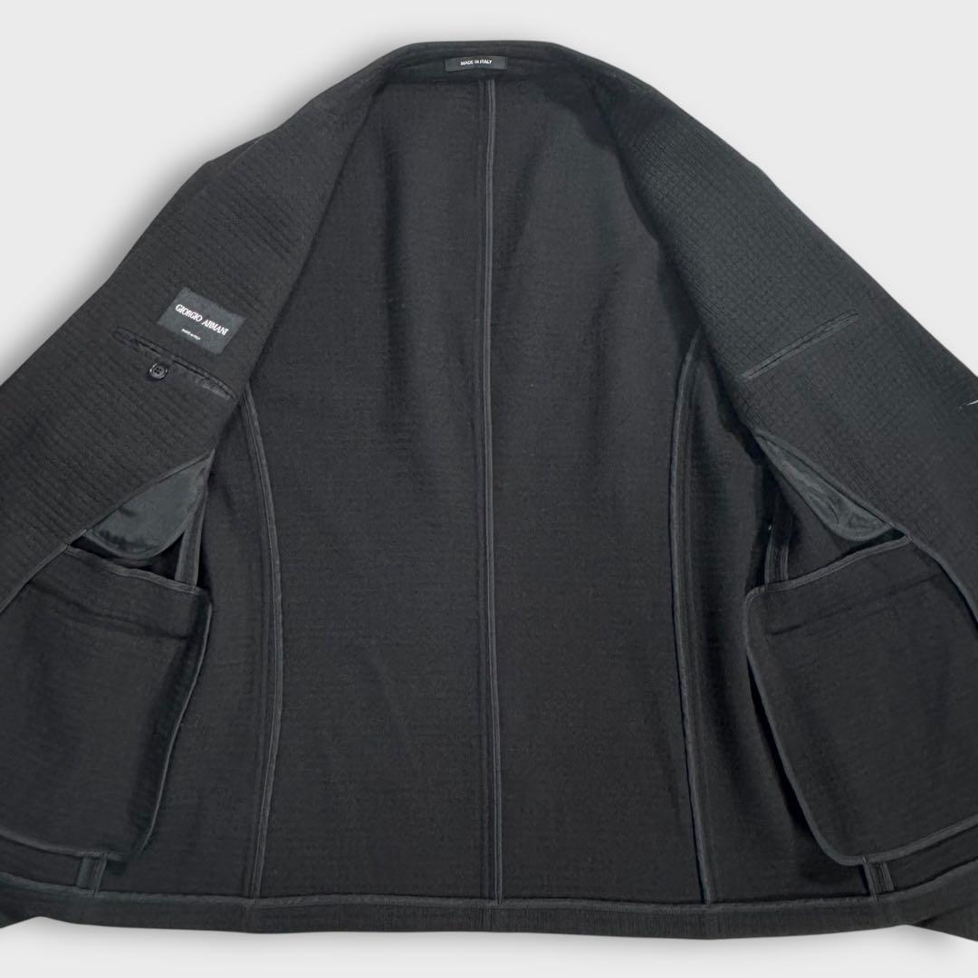 美品 XXXL アルマーニ テーラードジャケット ウール ストレッチ ブラック