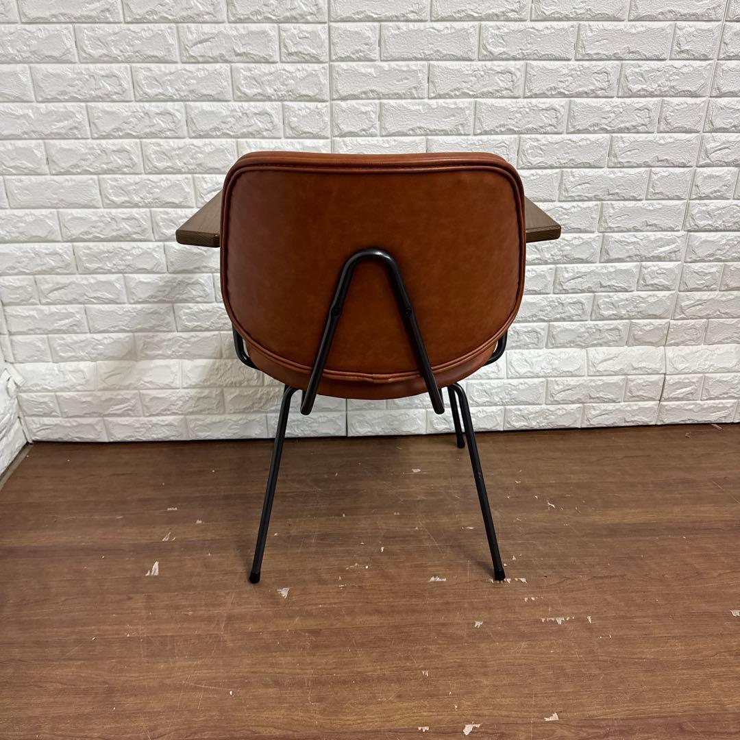 関家具　ブラウン ダイニングチェア アボック 肘付 ミッドセンチュリー送料無料
