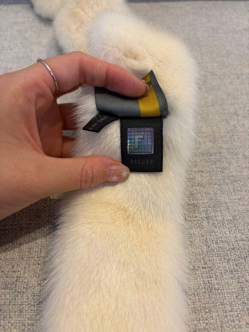 極美品 FENDI フェンディ ファー マフラー ティペット ミンク アイボリー