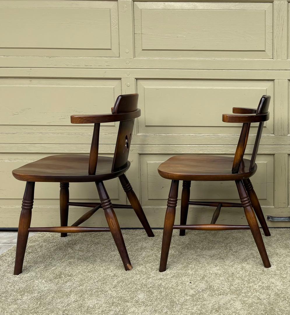 ①飛騨産業 キツツキ ダイニングチェア 2脚セット アームチェア