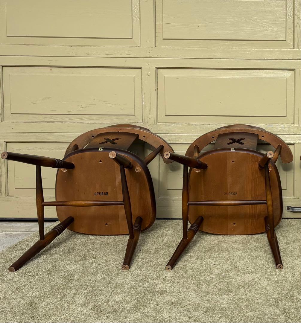 ①飛騨産業 キツツキ ダイニングチェア 2脚セット アームチェア