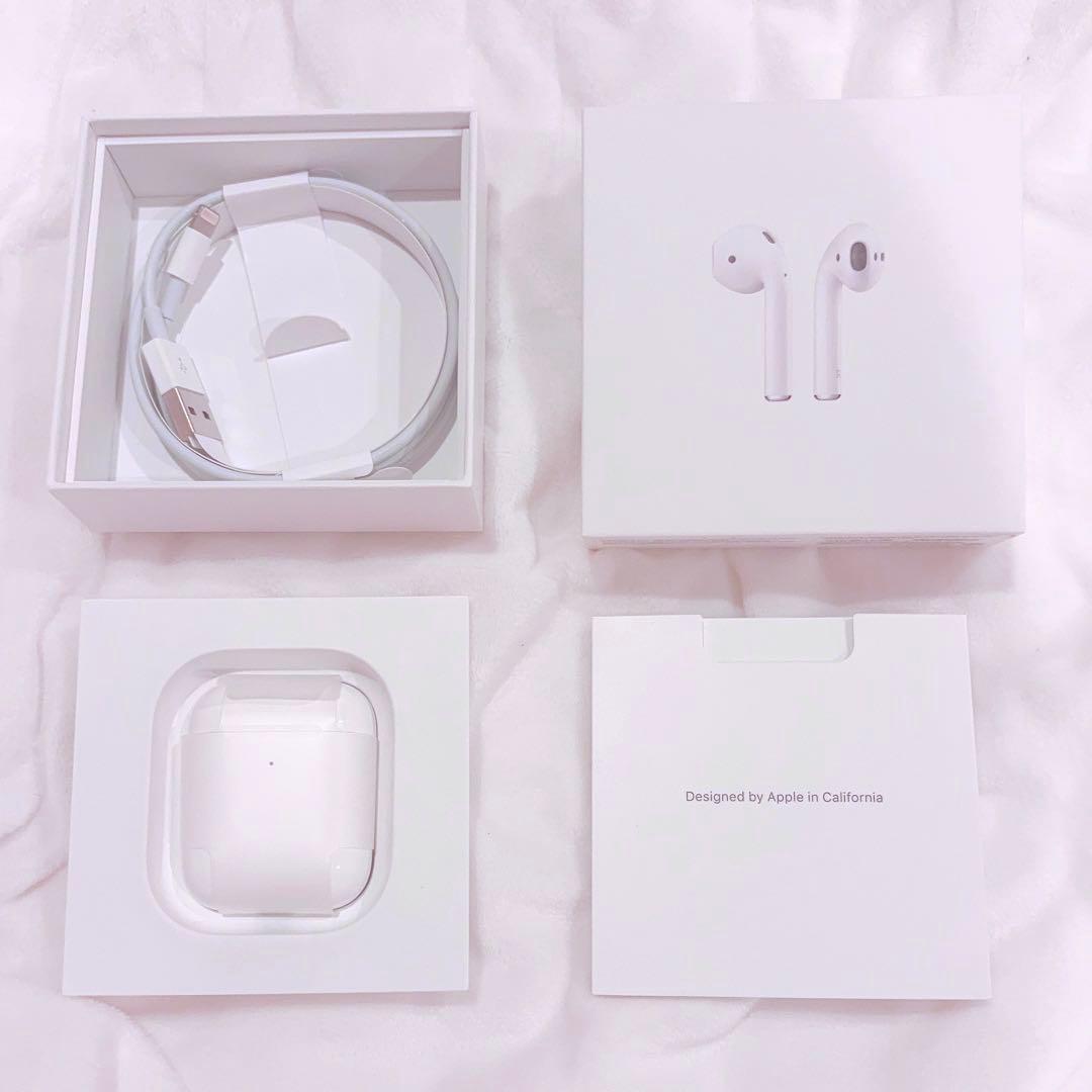 アップル 正規品 AirPods 第二世代 本体 ホワイト 充電ケーブル付き