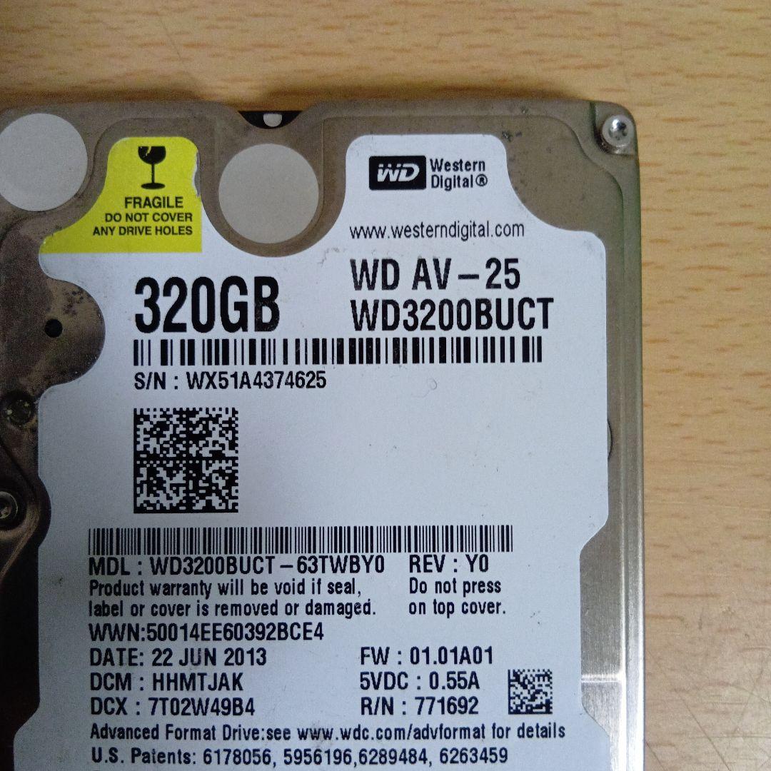 Western Digital製のHDD、WD AV-25 WD3200BUCT