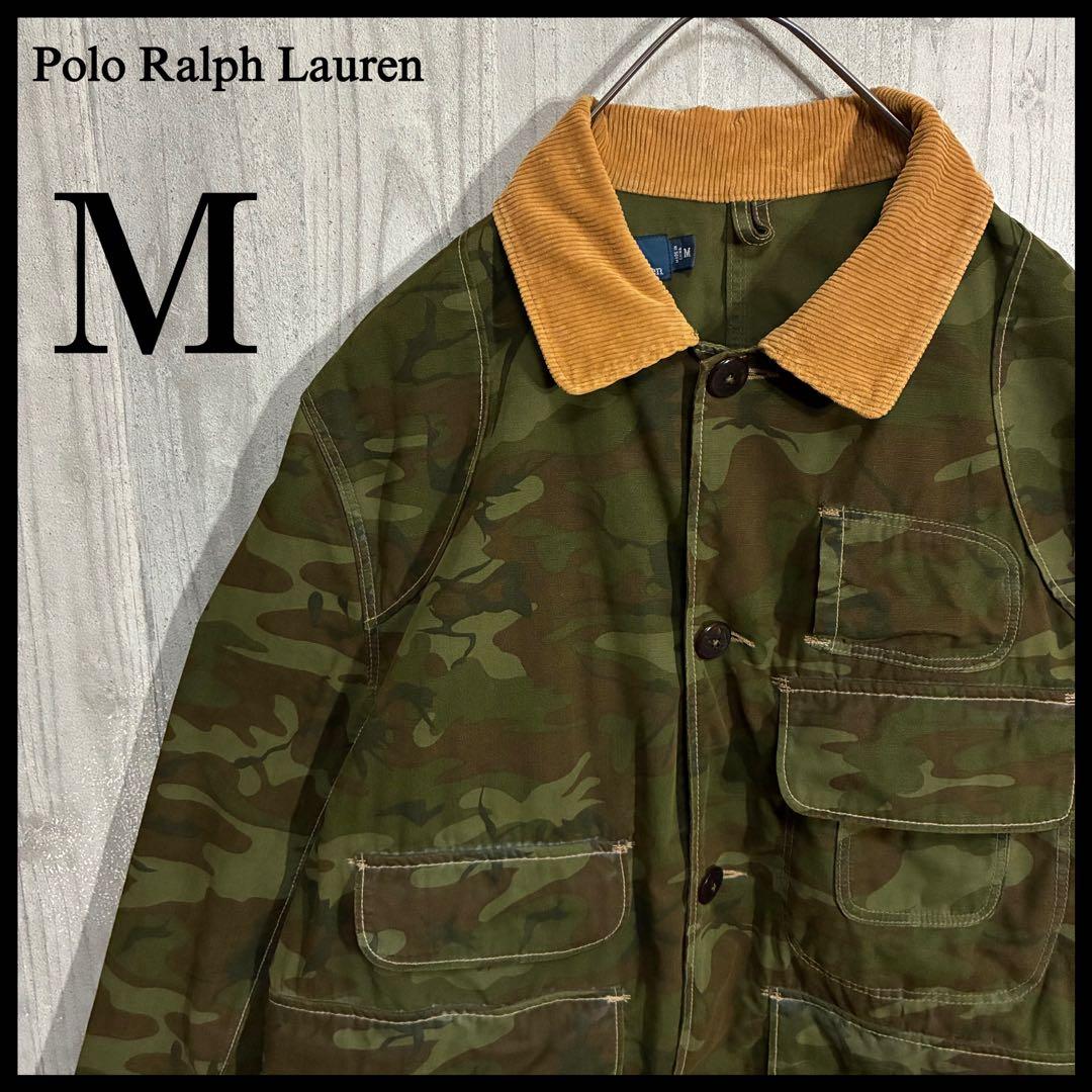 【希少モデル】ラルフローレン　襟コーデュロイ　カモ柄ハンティングジャケット　M