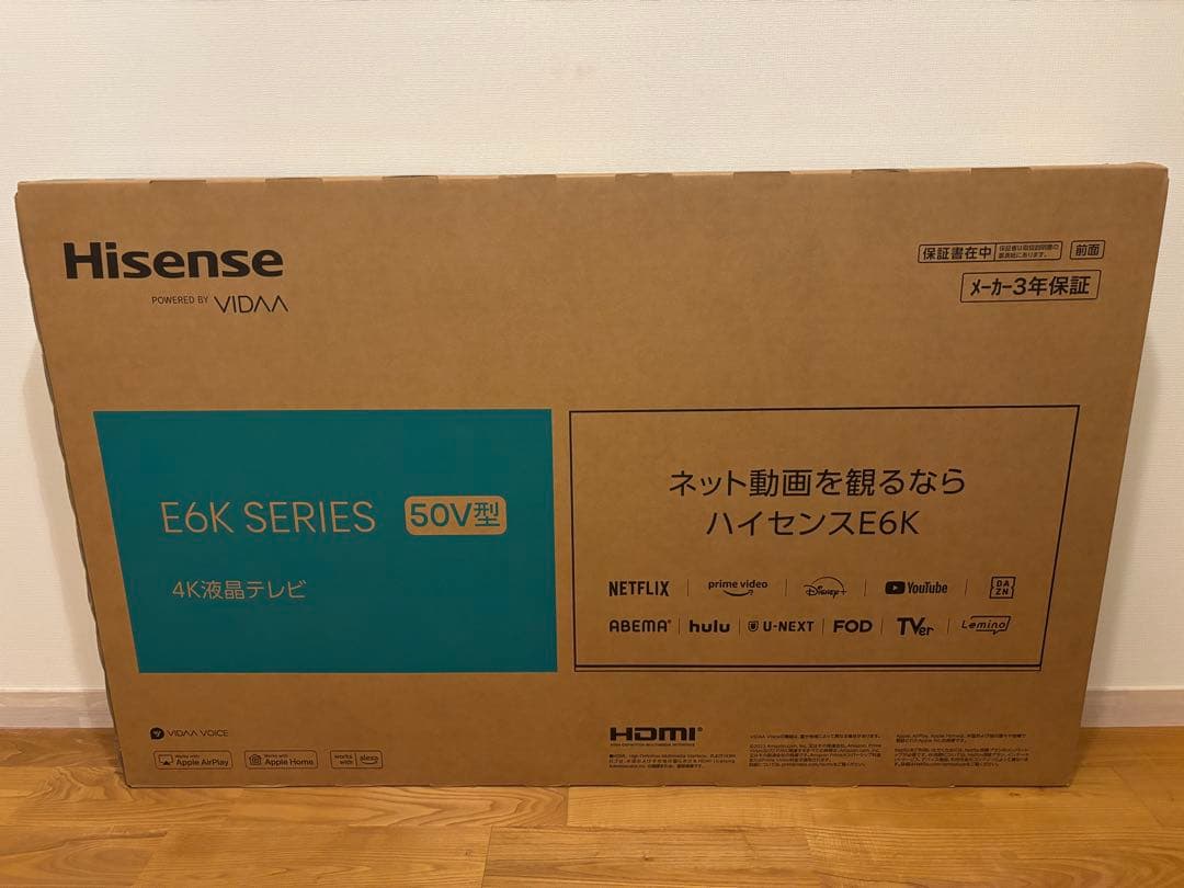 （新品　未使用）Hisense 50E6K 4Kテレビ 50型