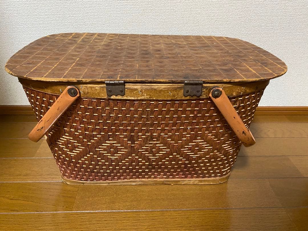 ピクニックバスケット アンティークバスケット　ヴィンテージ