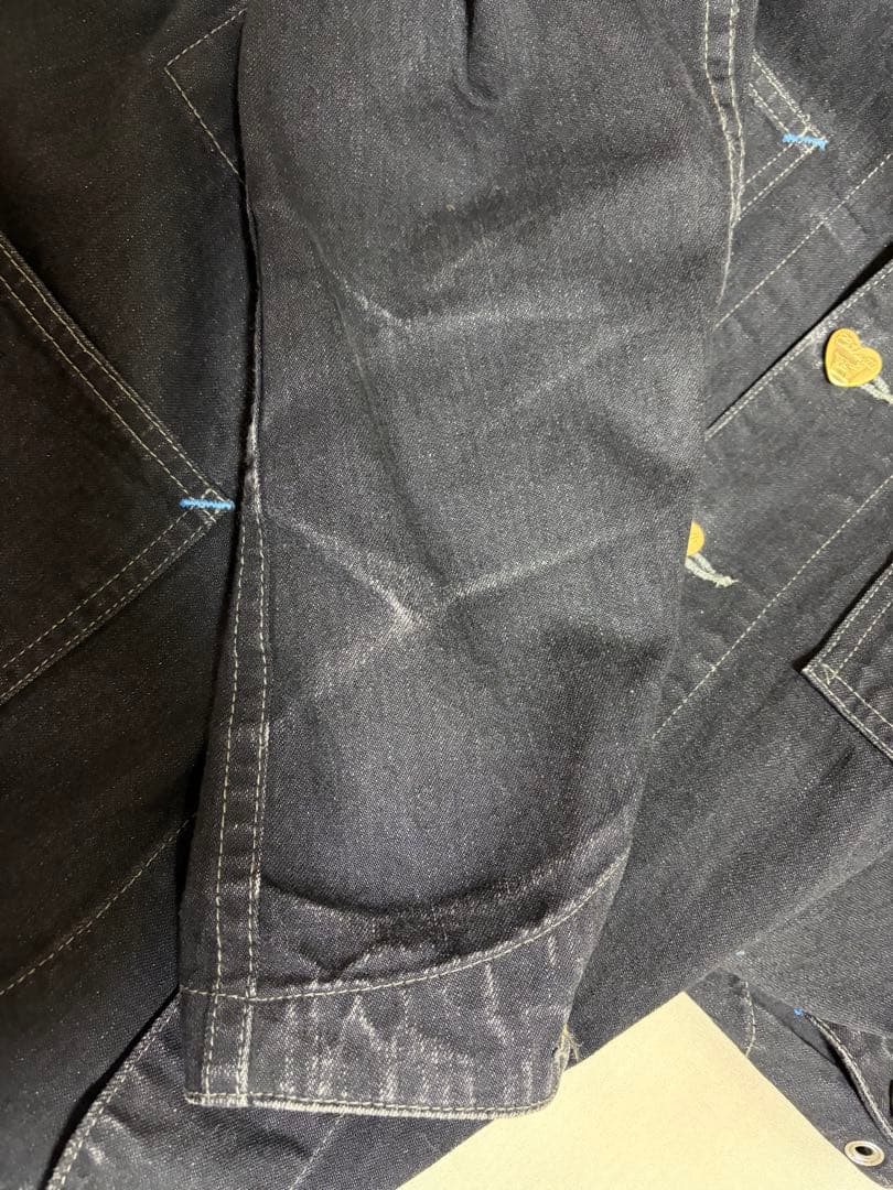 TCB JEANS キャットハート デニムカバーオール　チェンジボタンサイズ36