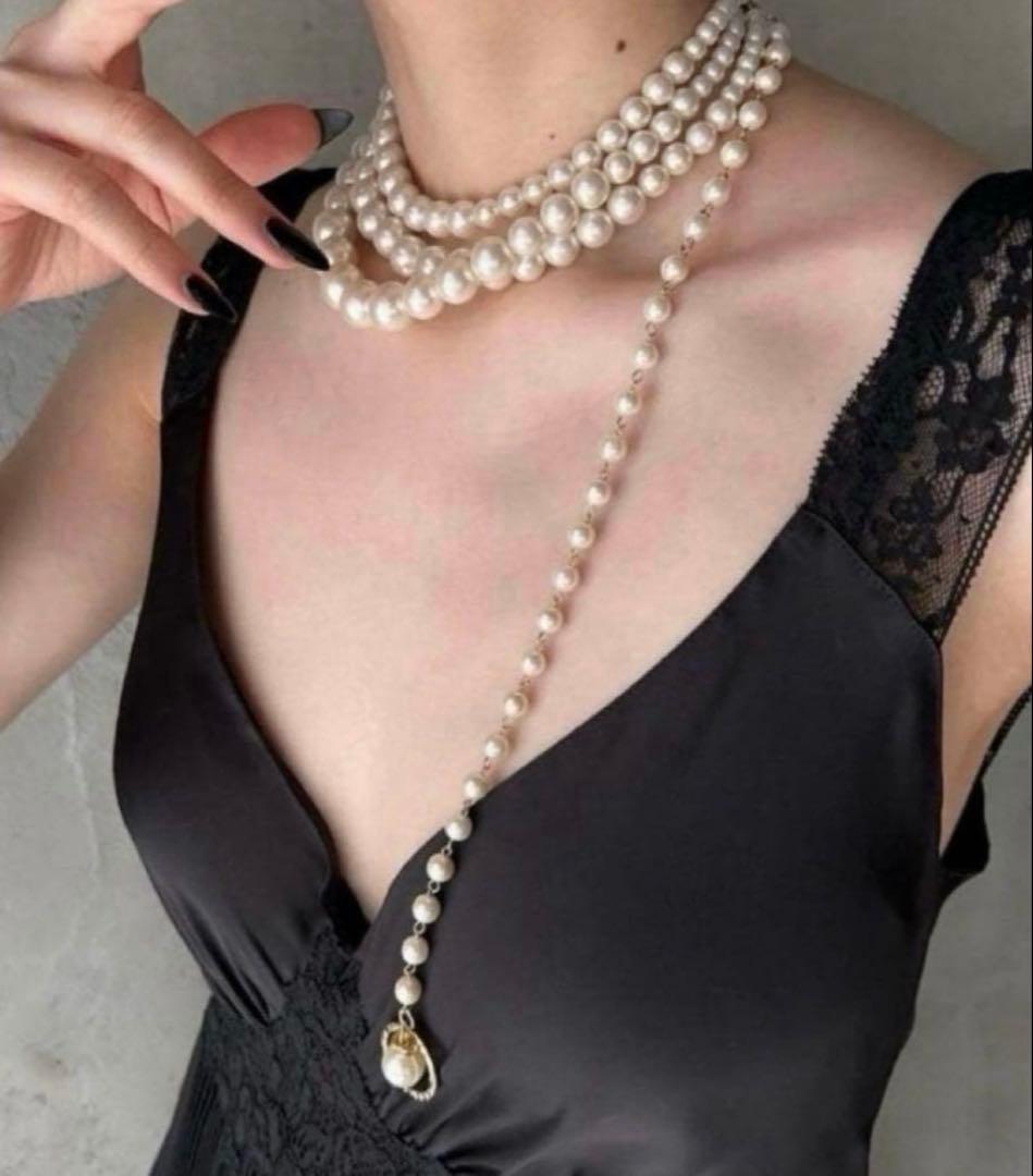 litmus 3連パールネックレス チョーカーmaison lulu pinot