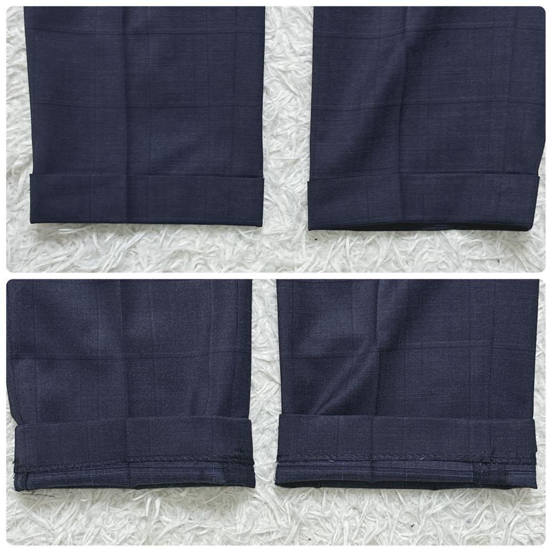 ✨美品✨　タカキュー　スーツ　３ピース　ネイビー　グレンチェック　170　AB