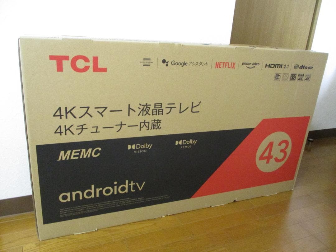 【美品】TCL 43P615 4Kスマート液晶テレビ