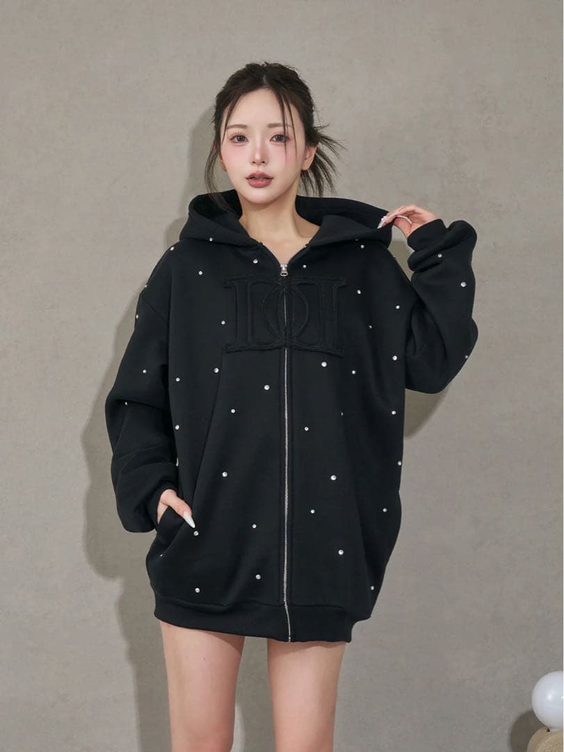 Darich ダーリッチ DDロゴビジュージップパーカー ブラック