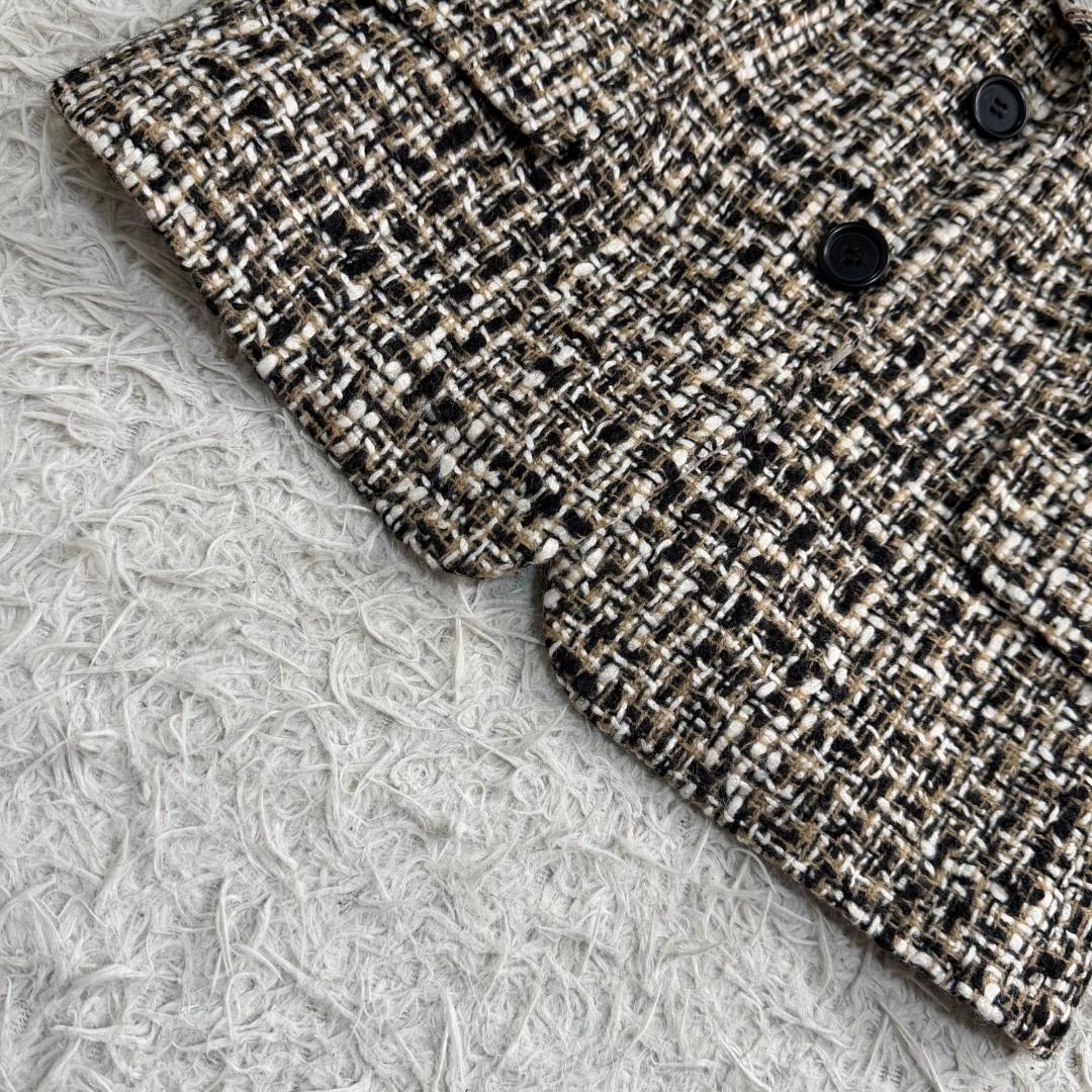 17218✨プラダ ツイードジャケット ウール レーヨン 42 LL