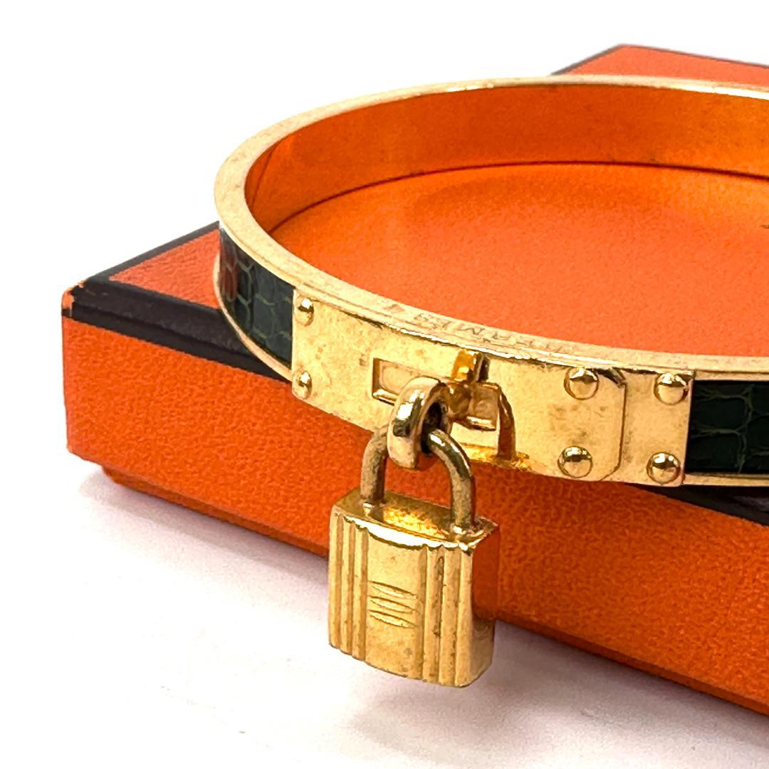 【箱付き】HERMES ゴールド ケリー南京錠 バングル ブレスレット