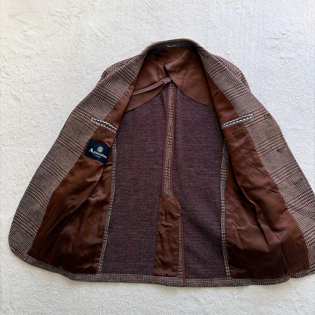 Aquascutum テーラードジャケット　やや厚手　グレンチェック　秋冬