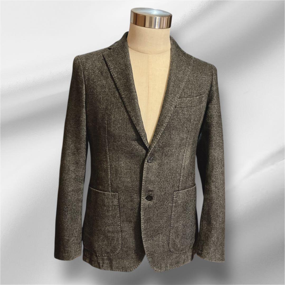 【美品】タリアトーレ テーラードジャケット エルボーパッチ ウール グレー M