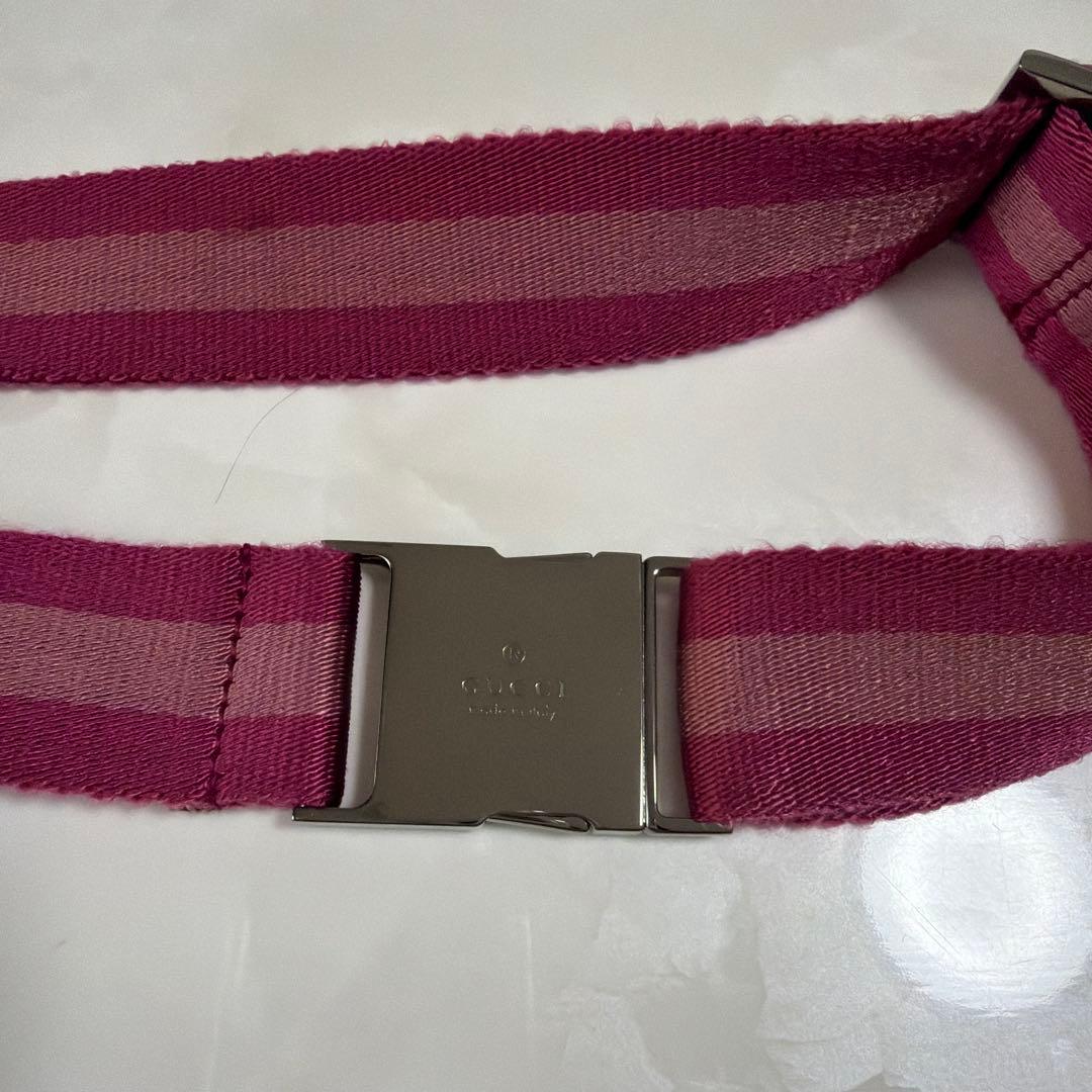 希少‼️ GUCCI キャンバスレザー2WAYボディバッグ　斜め掛けウエストポーチ