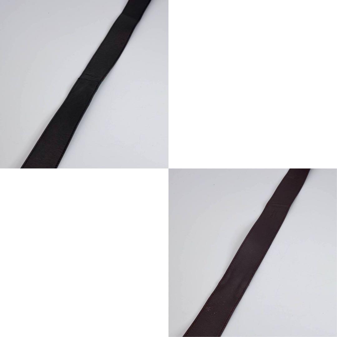 プラダ ベルト ロゴバックル シルバー金具 レザー ブラウン　スクエア