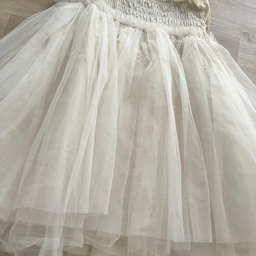 PERNA チュールギャザーキャミソール