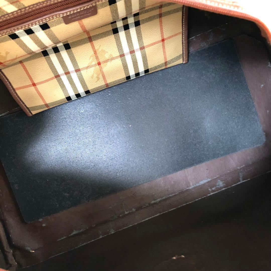 【大容量】バーバリー ボストンバッグ 2way ノバチェック PVC 肩掛け