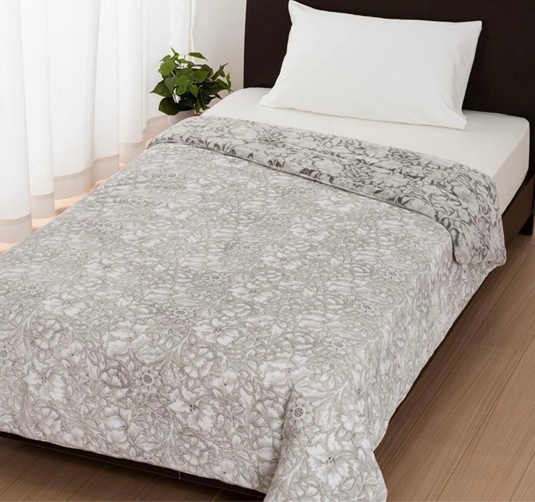 西川　モリスギャラリー　リバーシブル毛布