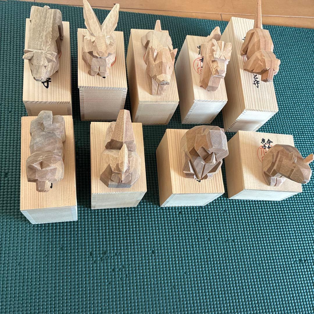 伊勢神宮　えと守　まとめ売り　 木製動物彫刻セット