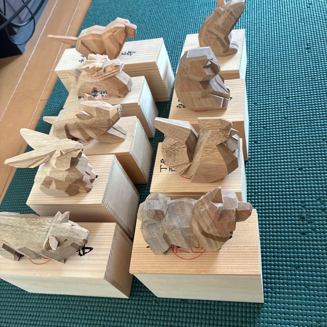 伊勢神宮　えと守　まとめ売り　 木製動物彫刻セット
