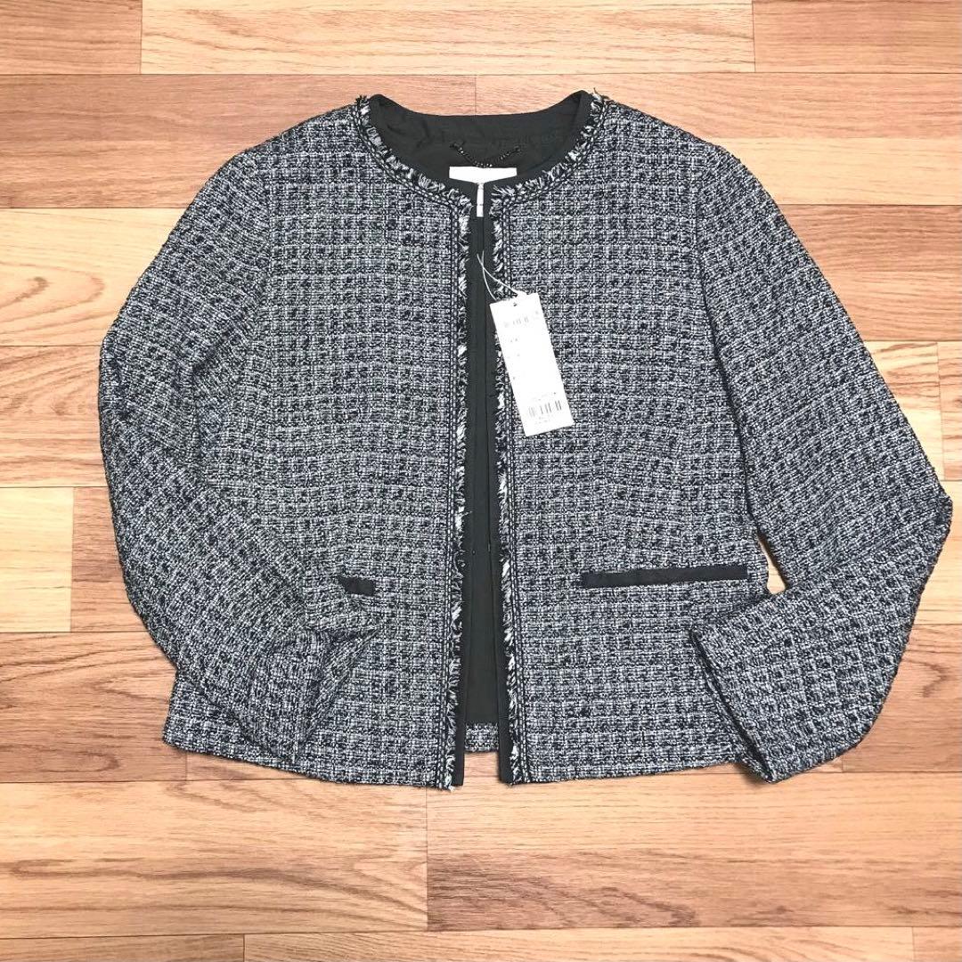 23区　サイズ38　新品タグ付き　定価42,900円　ラメツイード　白黒シルバー