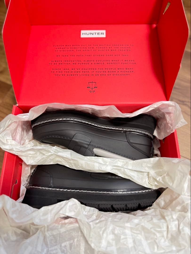 【極美品】Hunter レイン　ローファー　完全防水　付属品完備　23cm