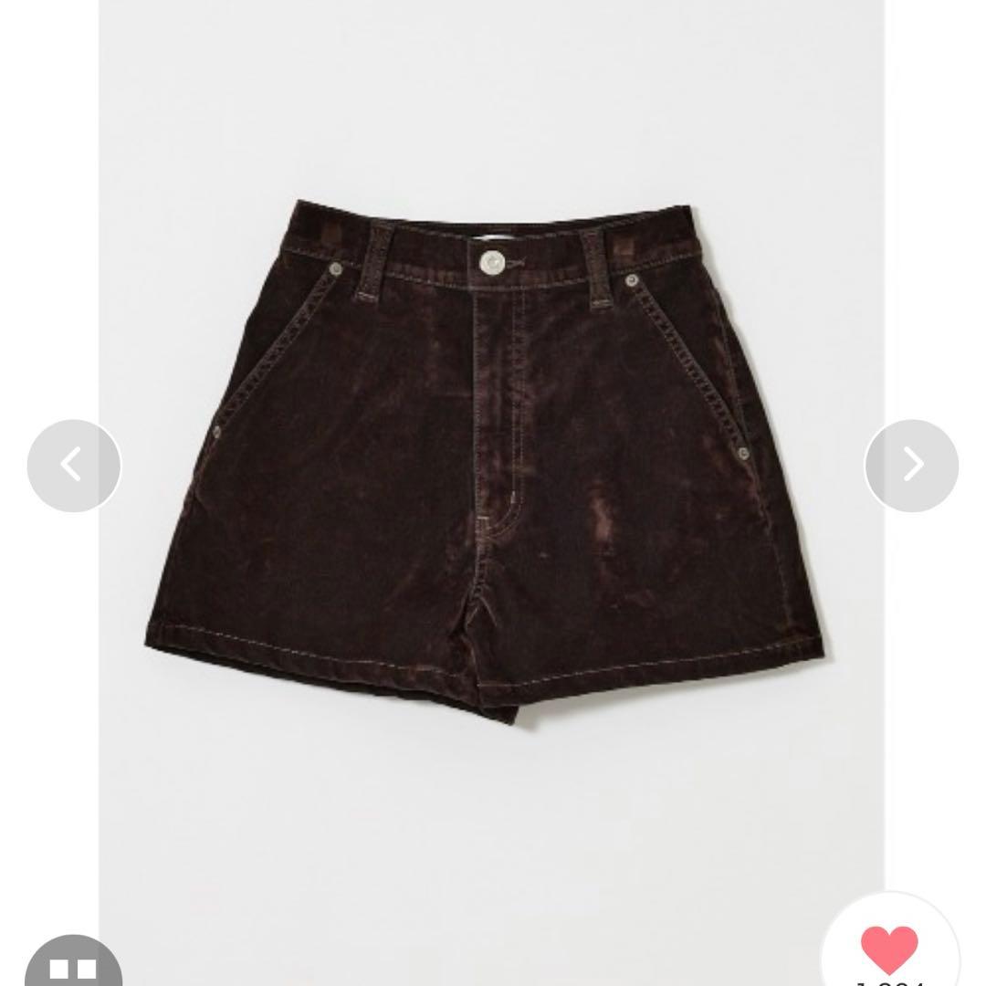 MOUSSY VELVET MICRO ショートパンツ ブラウン タグ付き