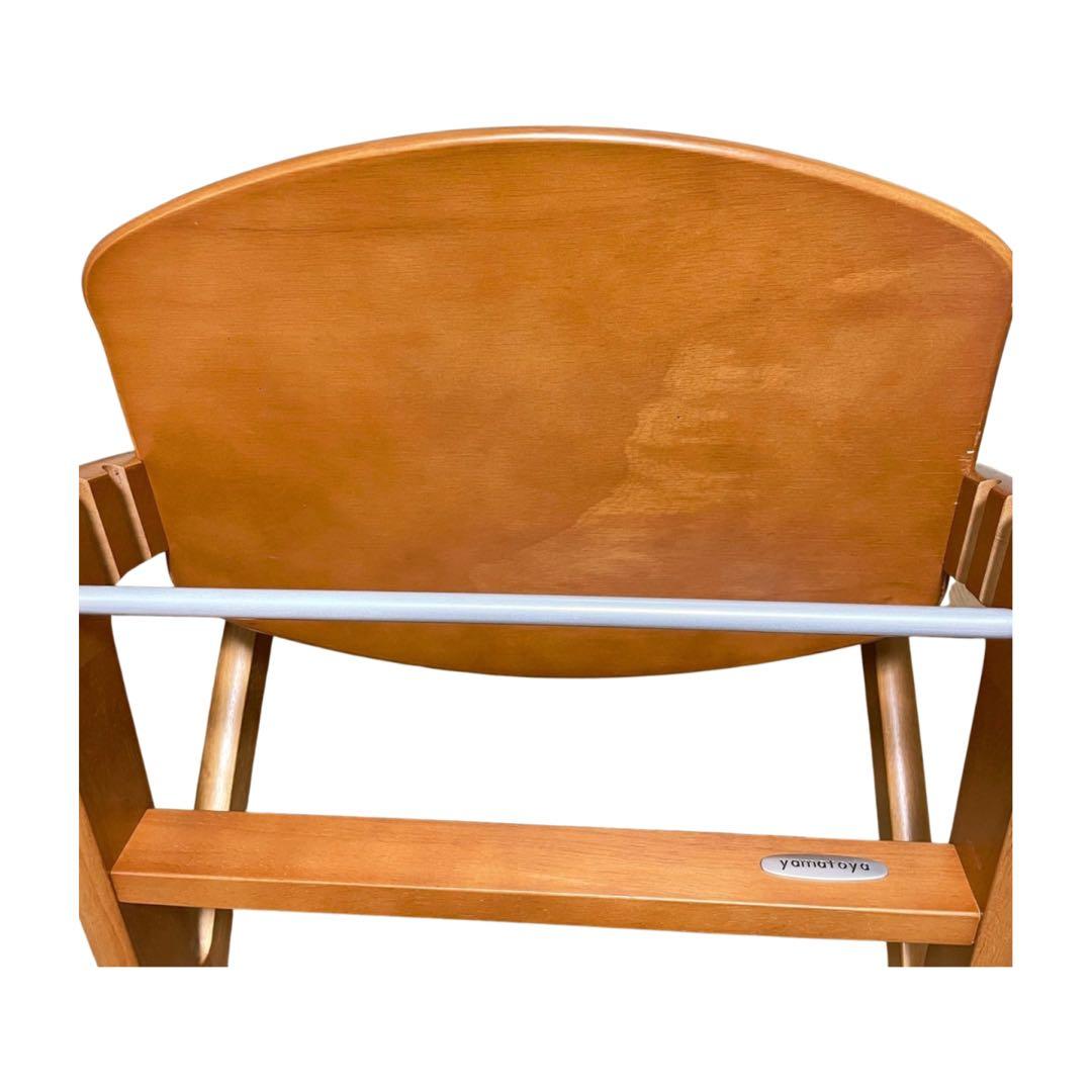 [極美品] 大和屋 すくすくチェアプラス ガード付 ブラウン 木製ベビーチェア