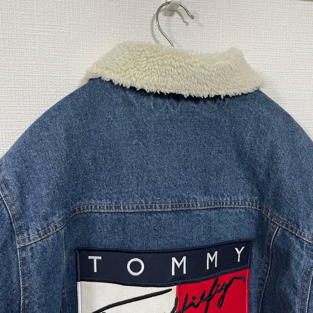   トミー　ボアデニムジャケット フラッグロゴ　 M
