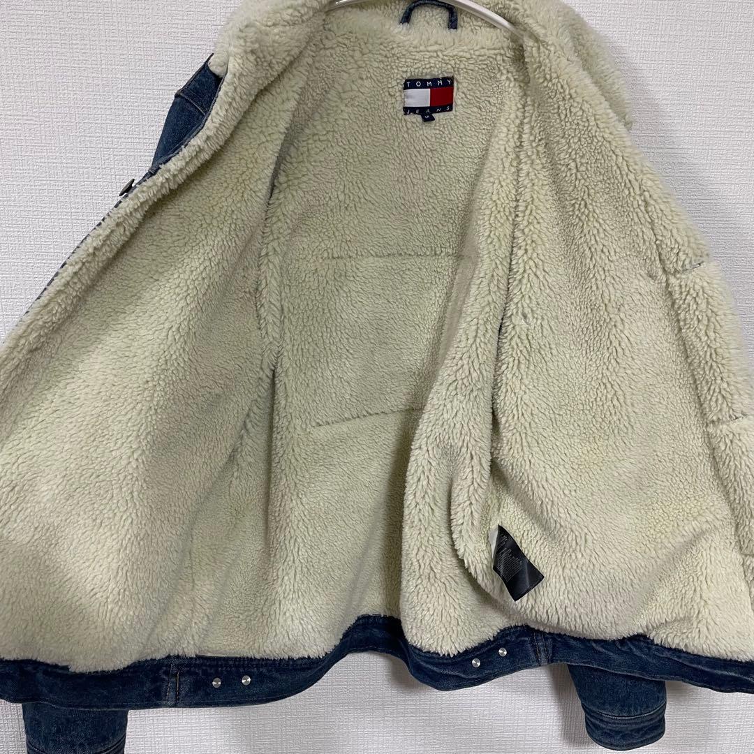   トミー　ボアデニムジャケット フラッグロゴ　 M