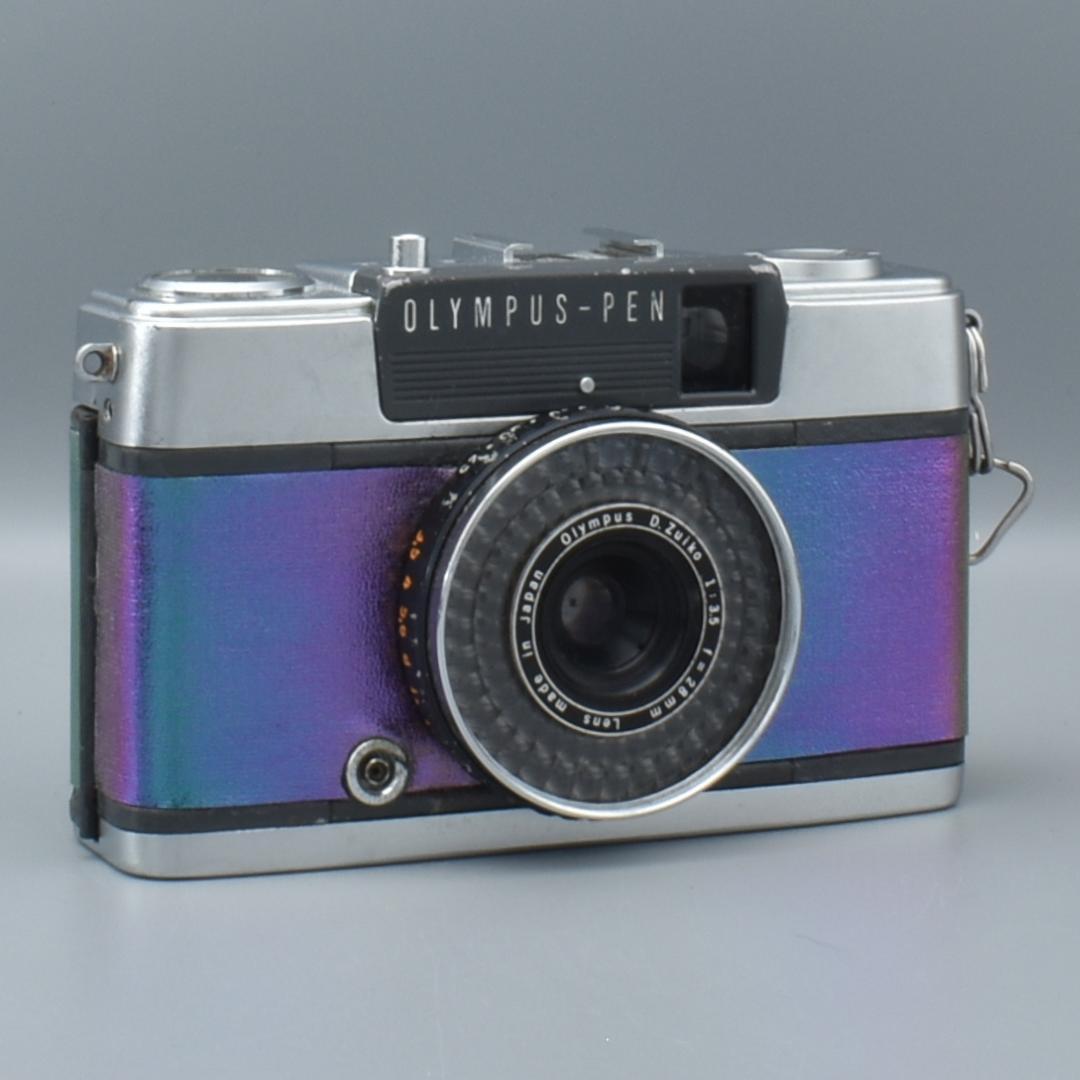整備済 OLYMPUS EE-2 パープル系 外装リメイク 動作OK 赤ベロOK