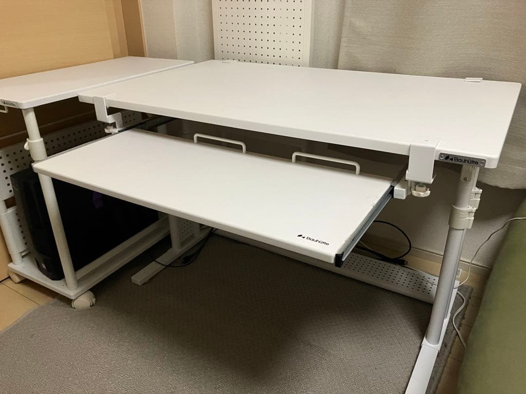 Bauhutte 昇降式デスク＋キーボードスライダー セット