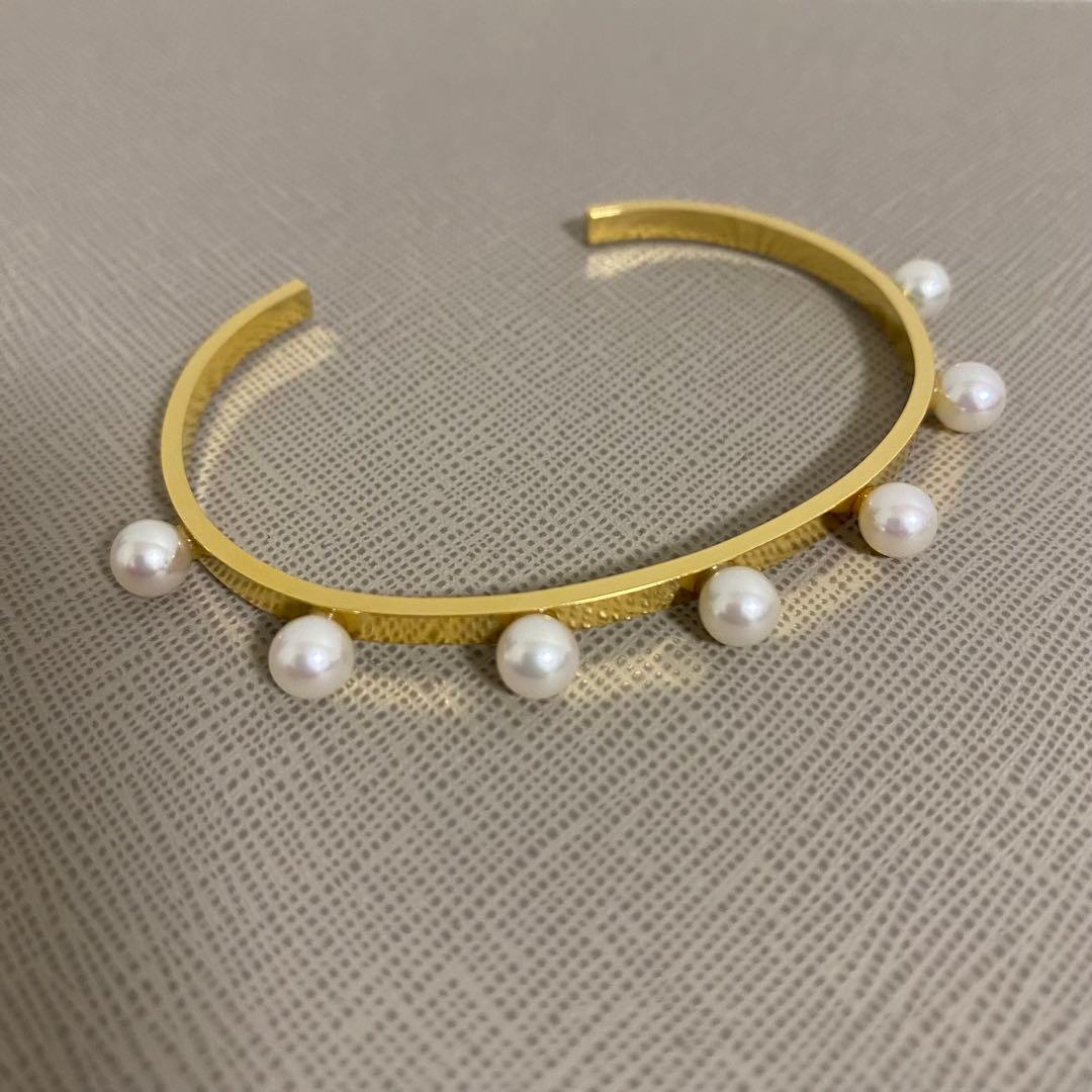 ripsalis パール付きゴールドバングル