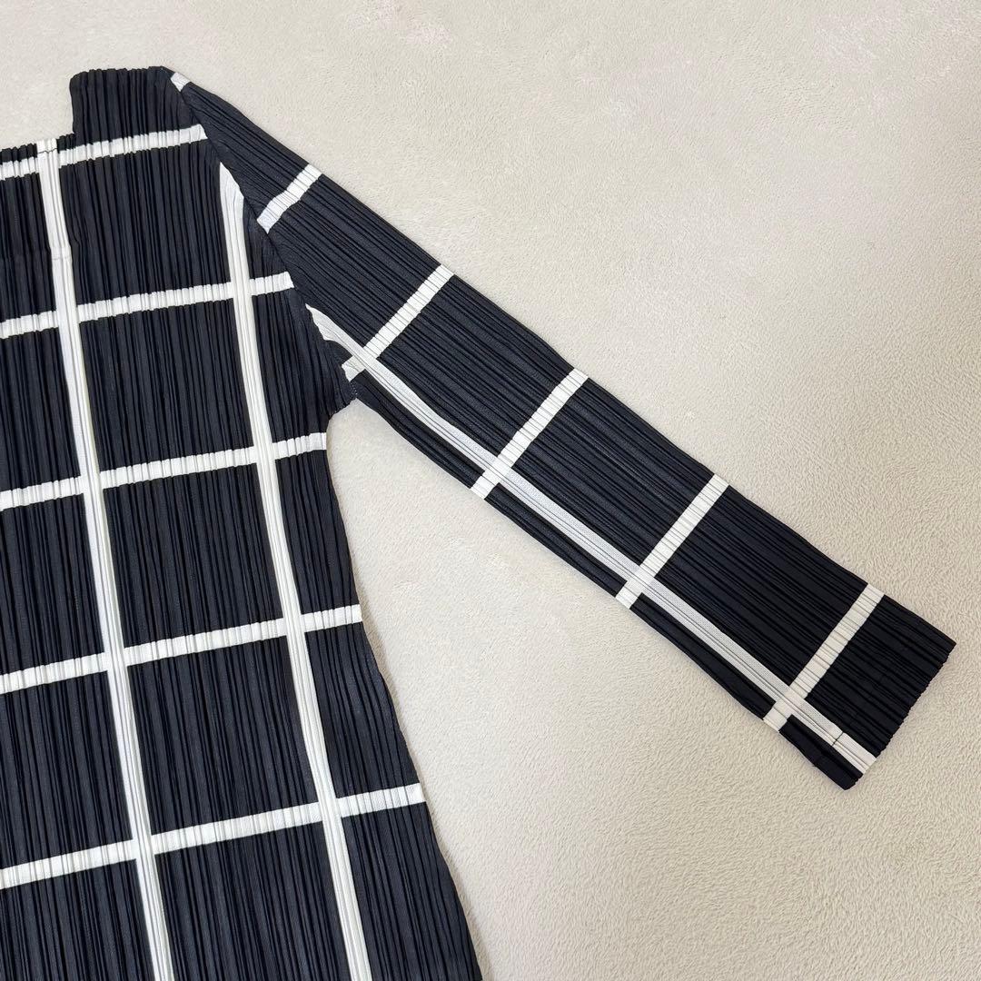 極美品✨PLEATS PLEASE チュニック　長袖　黒　白　Lサイズ