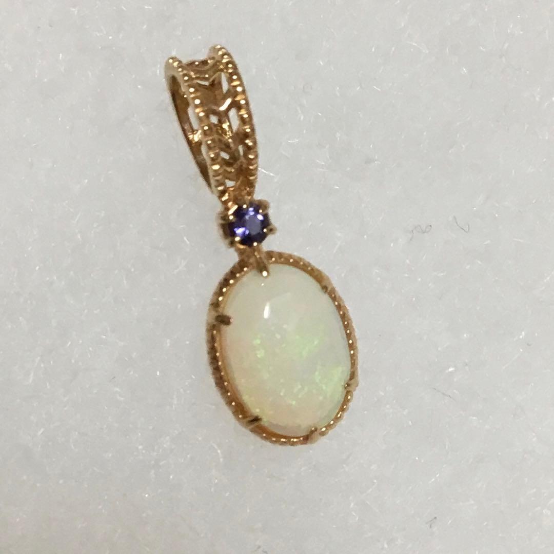 agete アガット K10 オパール アイオライト　ペンダントトップ
