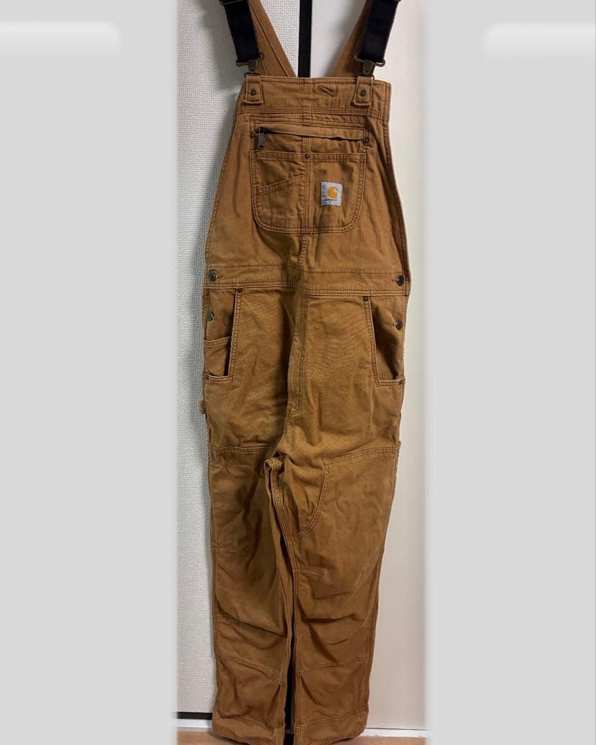 Carhartt ダブルニー　ブラウンオーバーオール　34×34