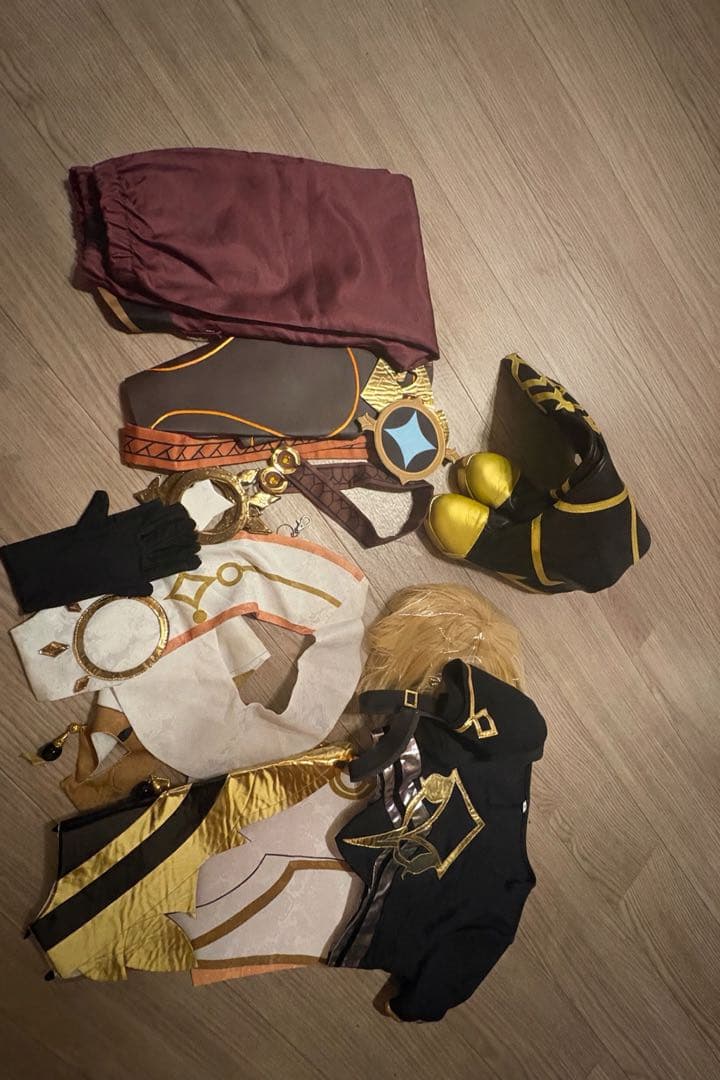 原神 空コスプレ衣装 ウィッグ 衣装 靴 ピアスのセット