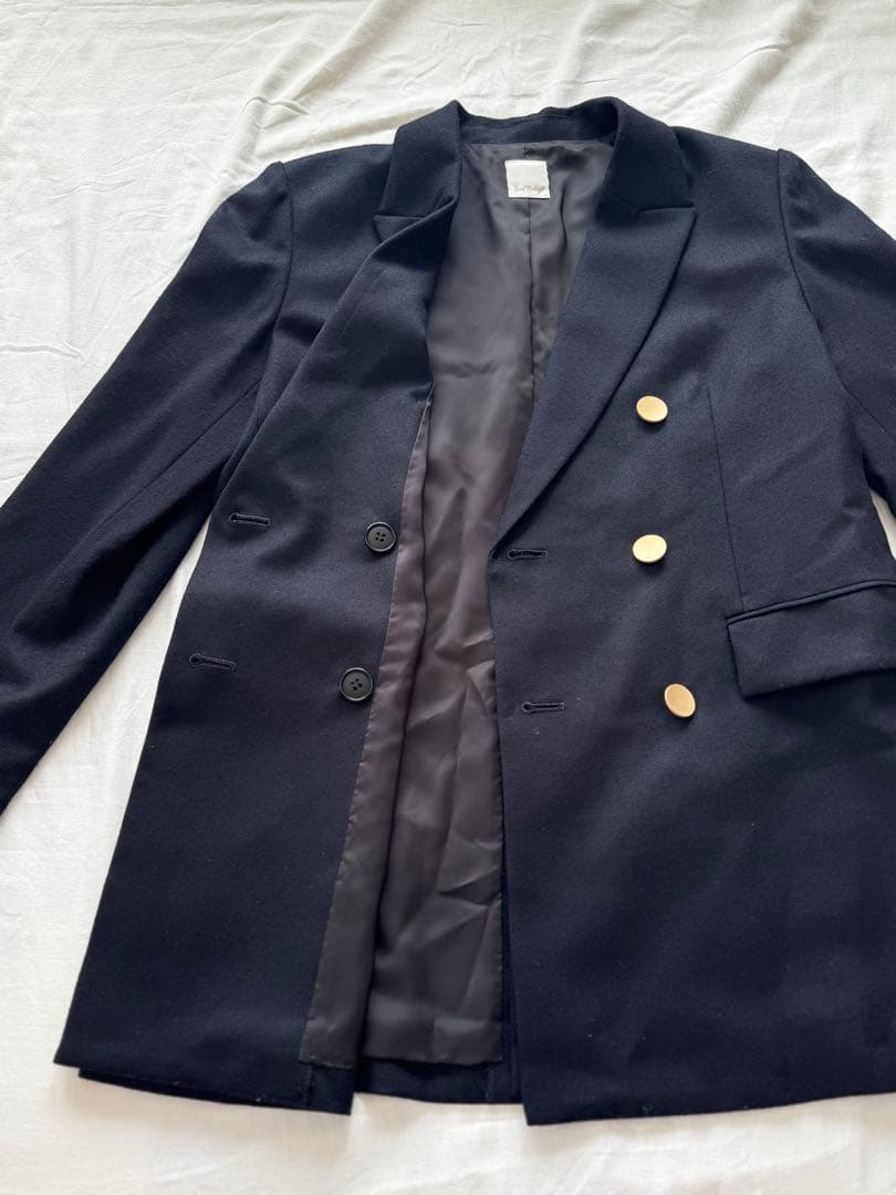2ndノーリーズ ウール 紺ブレザー ジャケット ネイビー