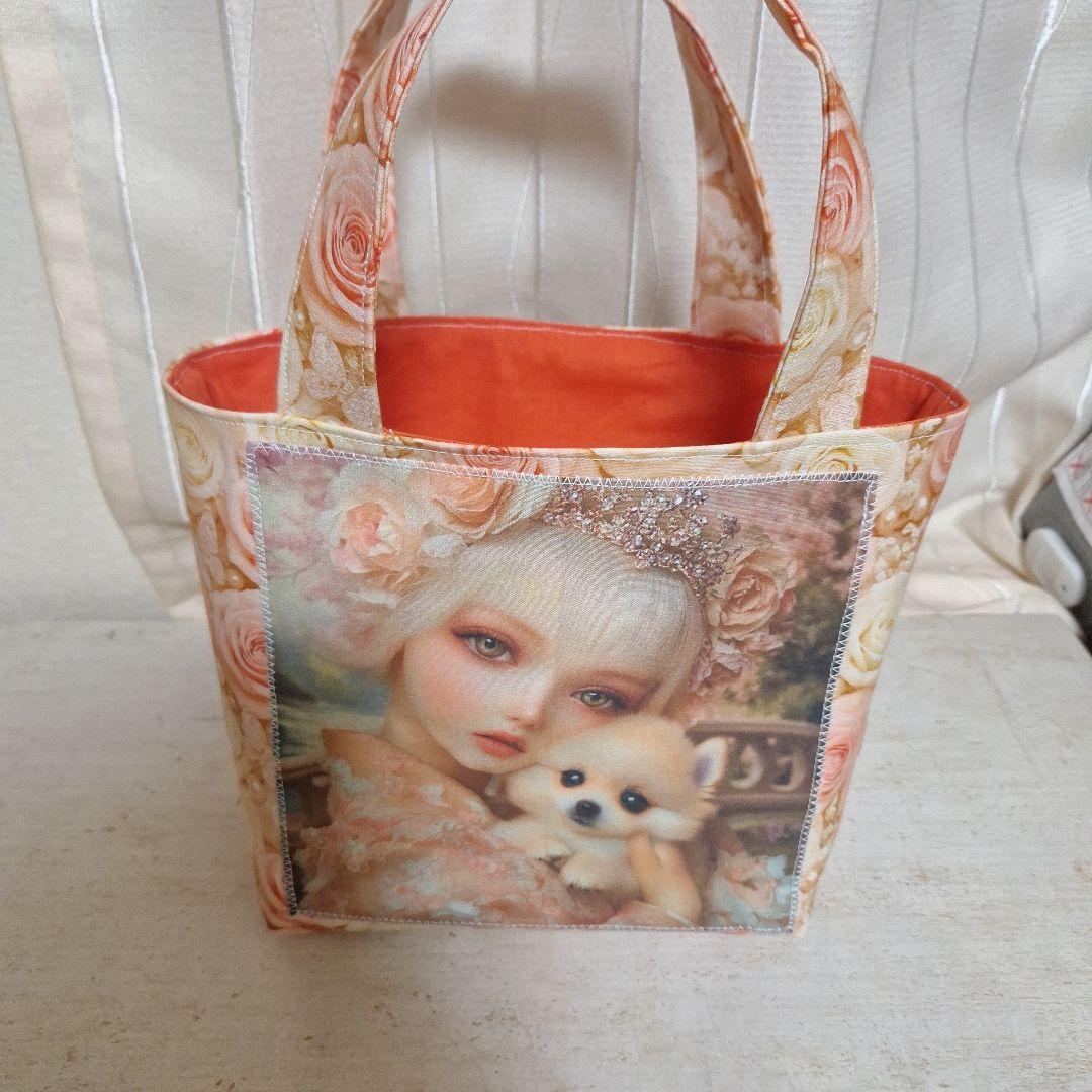 激レアポメラニアンパネル生地　ハンドメイド　ミニバック