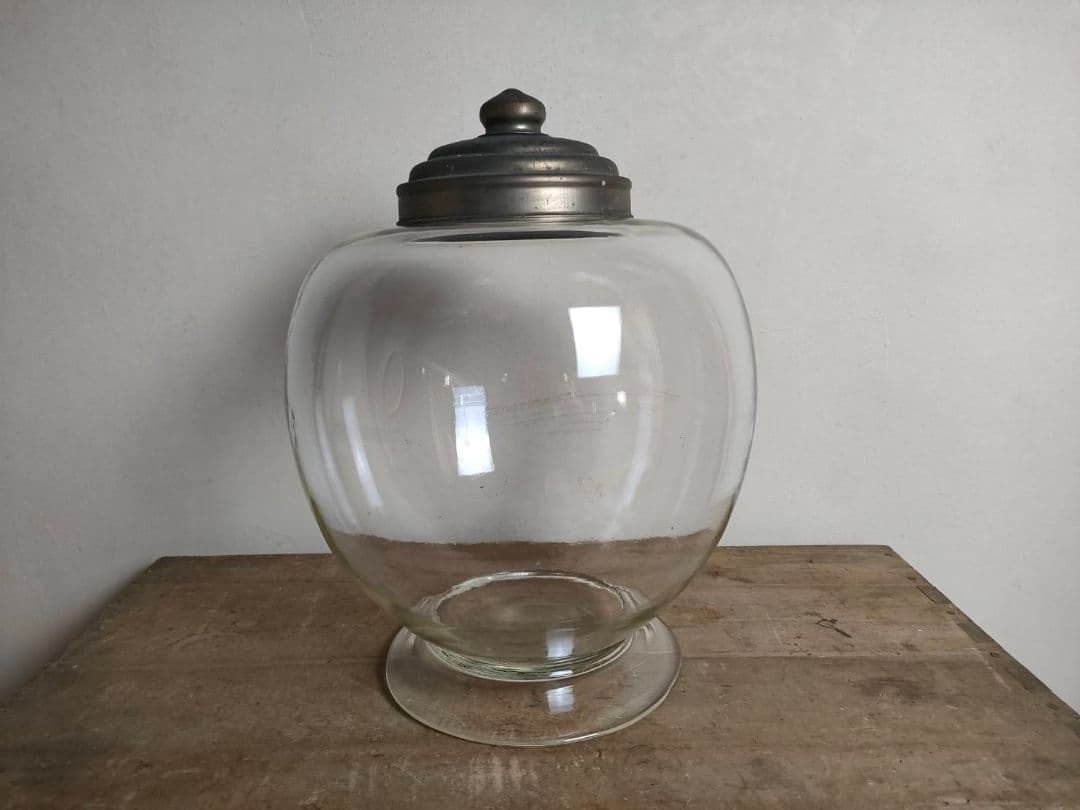 ★昭和レトロ 大型 地球瓶 ガラス 気泡 ゆらゆら 高さ27cm　駄菓子　ホビー